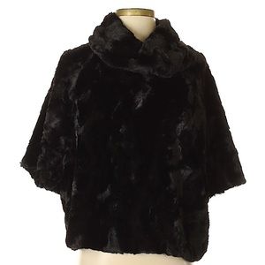 Johanne Beck faux fur Black poncho